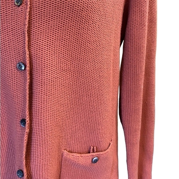 j Jill Lightweight Maroon/Pink Button Down Cardigan One Pocket Size Small - Picture 2 of 7